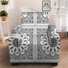 Bandana White And Black Paisley Print Pattern Armchair Slipcover-grizzshop