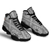 Bandana White And Black Paisley Print Pattern Black Basketball Shoes-grizzshop