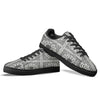 Bandana White And Black Paisley Print Pattern Black Low Top Sneakers-grizzshop