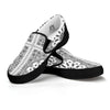 Bandana White And Black Paisley Print Pattern Black Slip On Shoes-grizzshop