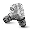 Bandana White And Black Paisley Print Pattern Boxing Gloves-grizzshop