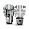 Bandana White And Black Paisley Print Pattern Boxing Gloves-grizzshop