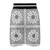 Bandana White And Black Paisley Print Pattern Boxing Shorts-grizzshop