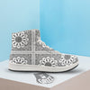 Bandana White And Black Paisley Print Pattern High Top Sneakers-grizzshop