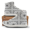 Bandana White And Black Paisley Print Pattern High Top Sneakers-grizzshop