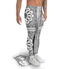 Bandana White And Black Paisley Print Pattern Men's Leggings-grizzshop