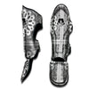 Bandana White And Black Paisley Print Pattern Muay Thai Shin Guards-grizzshop