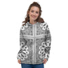 Bandana White And Black Paisley Print Pattern Women's Hoodie-grizzshop