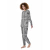 Bandana White And Black Paisley Print Pattern Women's Pajamas-grizzshop