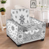 Bandana White And Black Print Armchair Slipcover-grizzshop