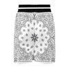 Bandana White And Black Print Boxing Shorts-grizzshop