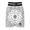 Bandana White And Black Print Boxing Shorts-grizzshop