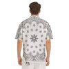 Bandana White And Black Print Men's Short Sleeve Shirts-grizzshop