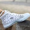 Bandana White And Black Print White High Top Shoes-grizzshop