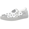 Bandana White And Black Print White Slip On Shoes-grizzshop