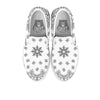 Bandana White And Black Print White Slip On Shoes-grizzshop