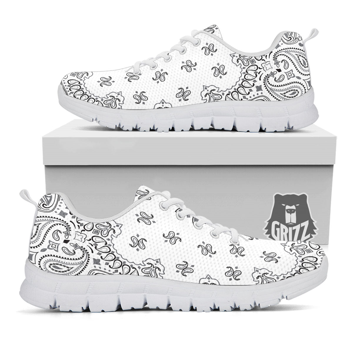 Bandana White And Black Print White Sneaker-grizzshop