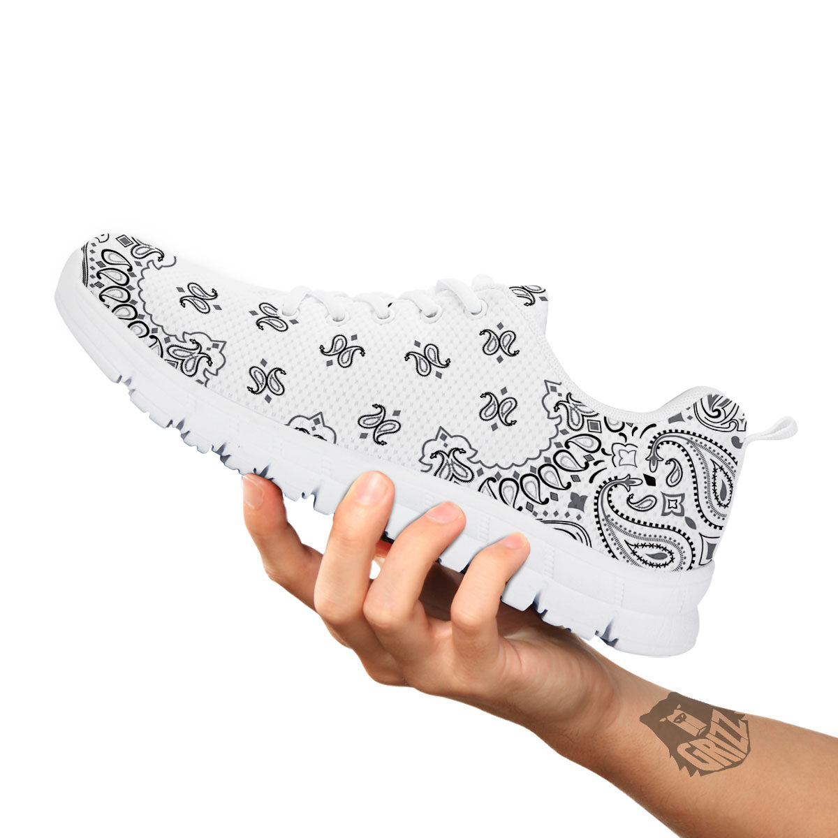 Bandana White And Black Print White Sneaker-grizzshop