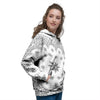 Bandana White And Black Print Women's Hoodie-grizzshop