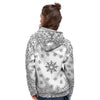 Bandana White And Black Print Women's Hoodie-grizzshop