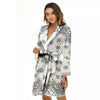 Bandana White And Black Print Women's Robe-grizzshop