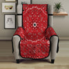 Bandana White And Red Print Armchair Protector-grizzshop