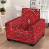 Bandana White And Red Print Armchair Slipcover-grizzshop