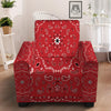 Bandana White And Red Print Armchair Slipcover-grizzshop