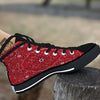 Bandana White And Red Print Black High Top Shoes-grizzshop