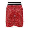 Bandana White And Red Print Boxing Shorts-grizzshop