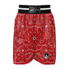 Bandana White And Red Print Boxing Shorts-grizzshop