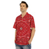 Bandana White And Red Print Men's Hawaiian Shirt-grizzshop