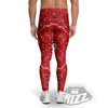 Bandana White And Red Print Men's Leggings-grizzshop