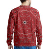 Bandana White And Red Print Men's Sweatshirt-grizzshop