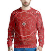 Bandana White And Red Print Men's Sweatshirt-grizzshop