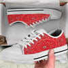 Bandana White And Red Print White Low Top Shoes-grizzshop