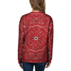 Bandana White And Red Print Women's Sweatshirt-grizzshop