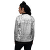 Bandana White Paisley Print Pattern Women's Bomber Jacket-grizzshop