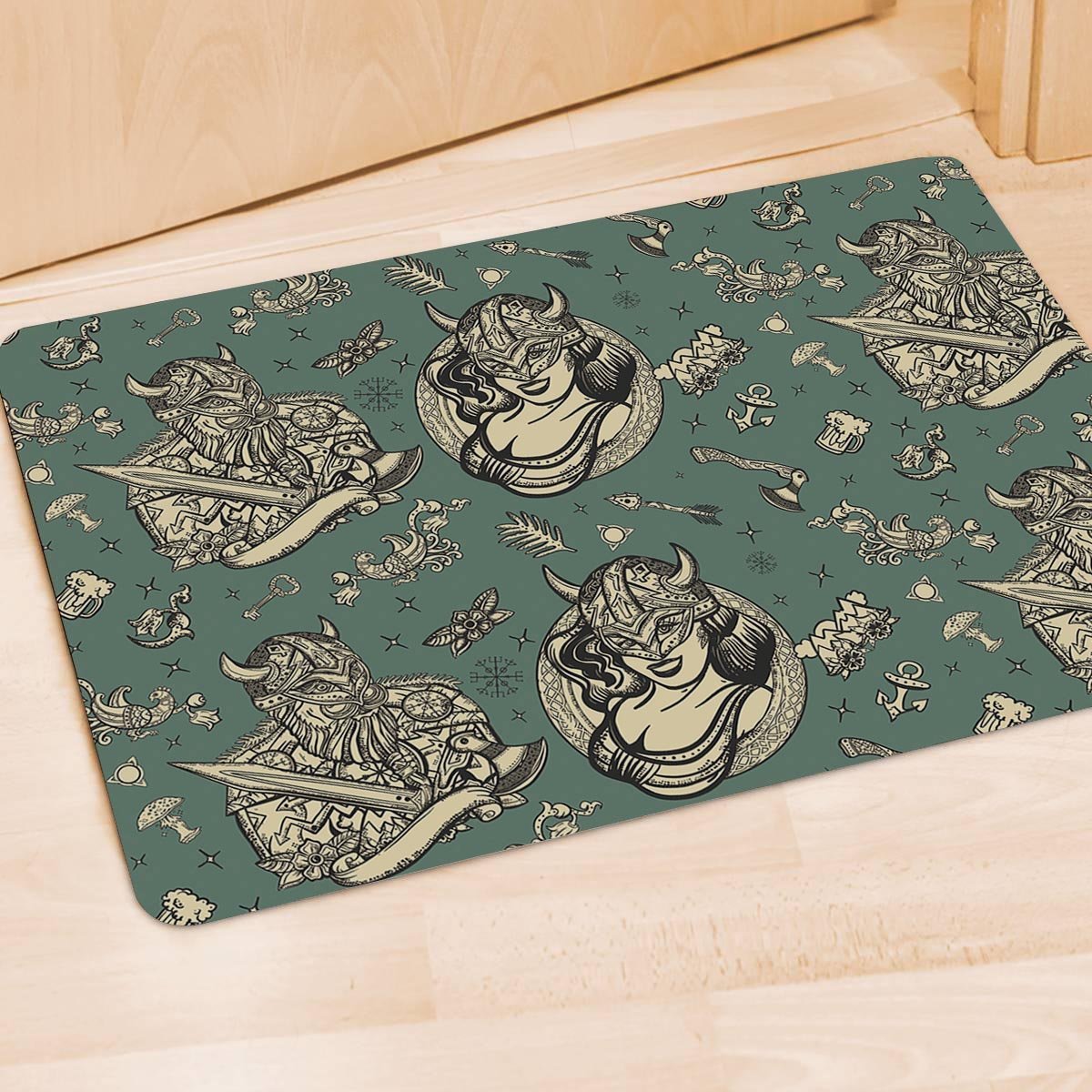 Barbarian Warrior Viking Norse Door Mat-grizzshop