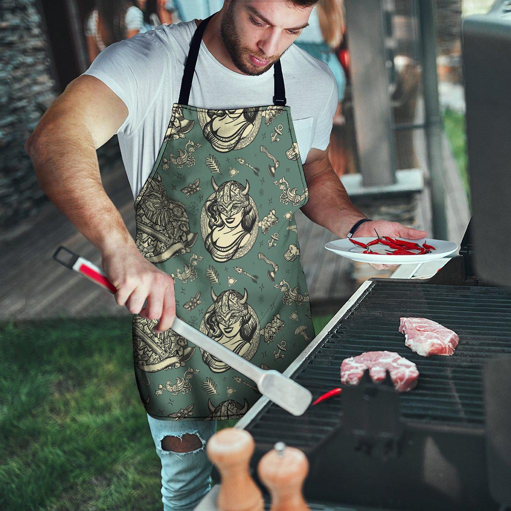 Barbarian Warrior Viking Norse Men's Apron-grizzshop