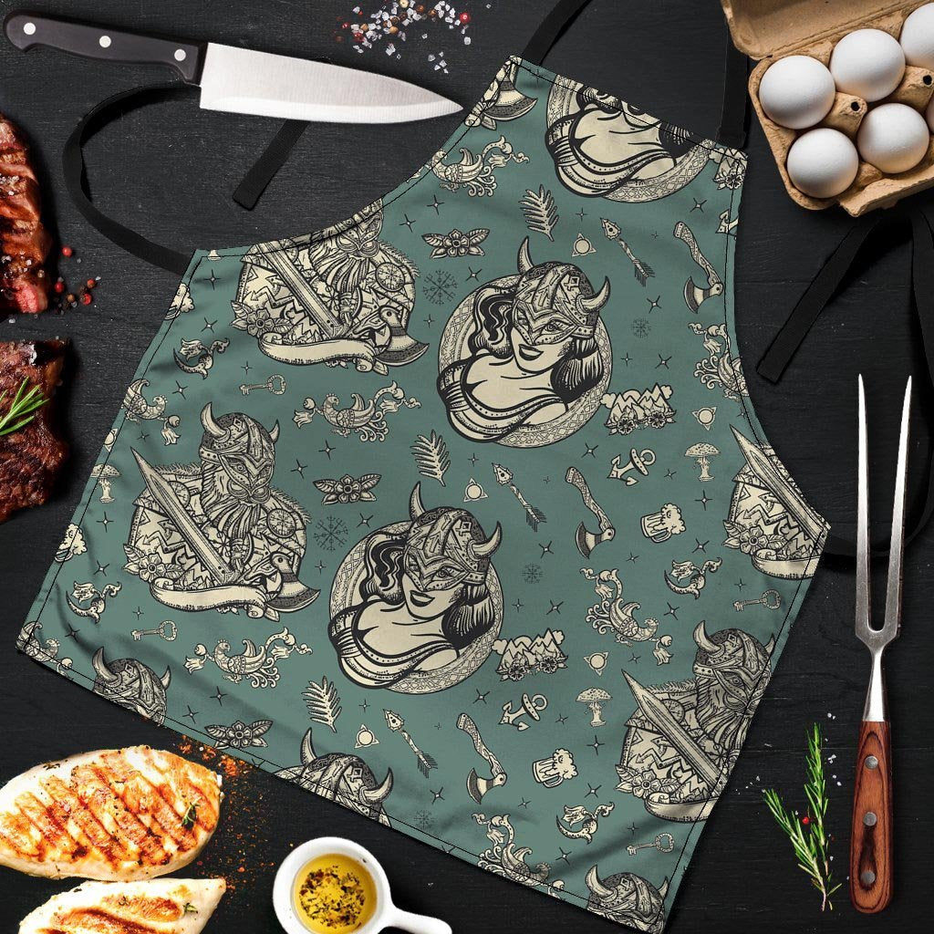 Barbarian Warrior Viking Norse Men's Apron-grizzshop