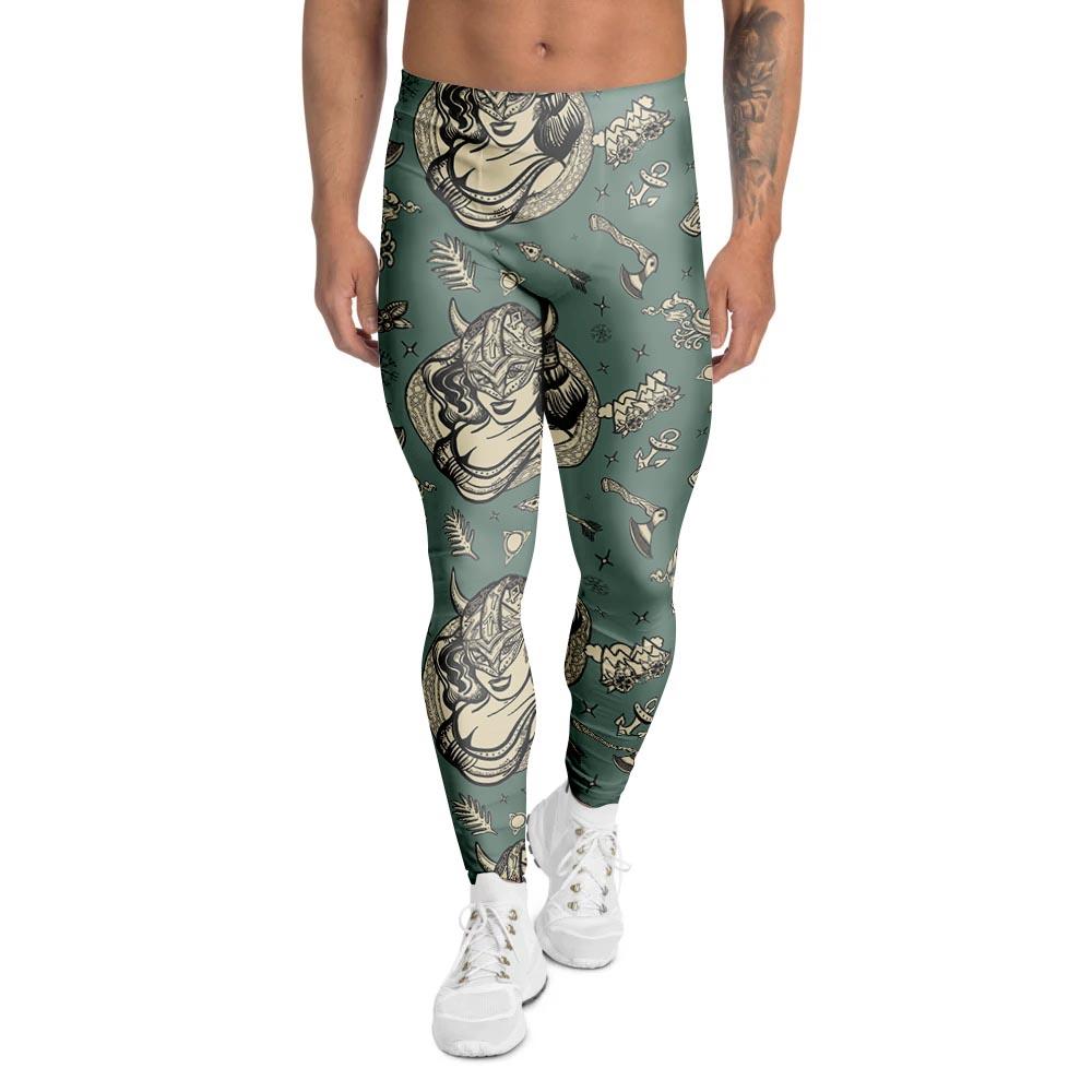 Barbarian Warrior Viking Norse Men's Leggings-grizzshop