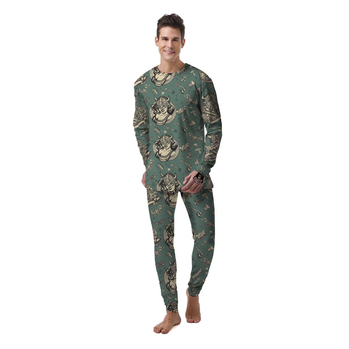 Barbarian Warrior Viking Norse Men's Pajamas-grizzshop