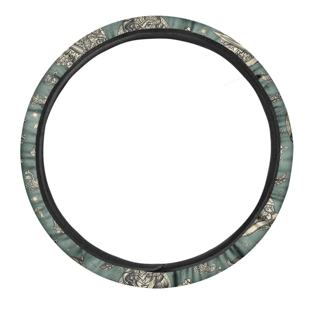 Barbarian Warrior Viking Norse Steering Wheel Cover-grizzshop