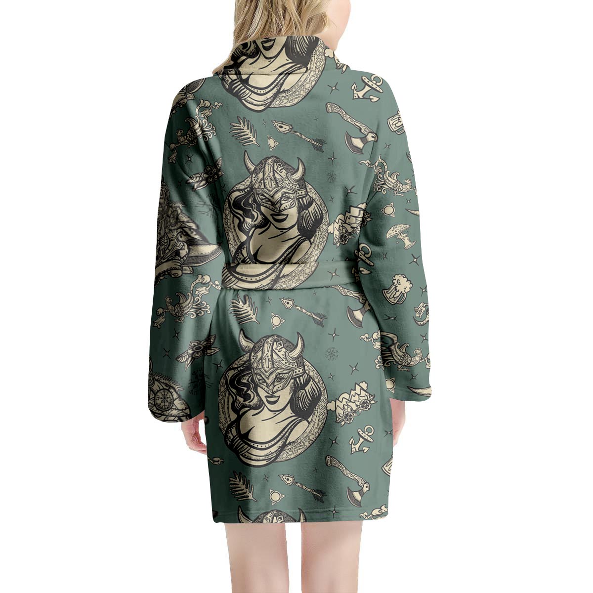 Barbarian Warrior Viking Norse Women's Robe-grizzshop