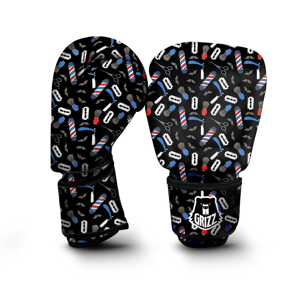 Barber Equipment Print Pattern Boxing Gloves-grizzshop