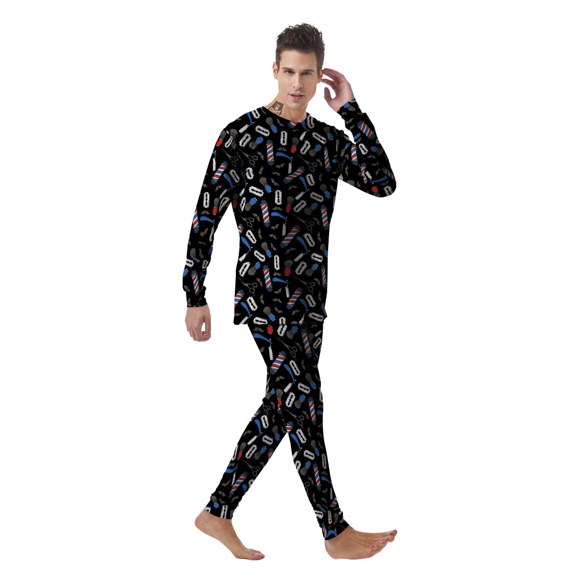 Barber Equipment Print Pattern Men's Pajamas-grizzshop