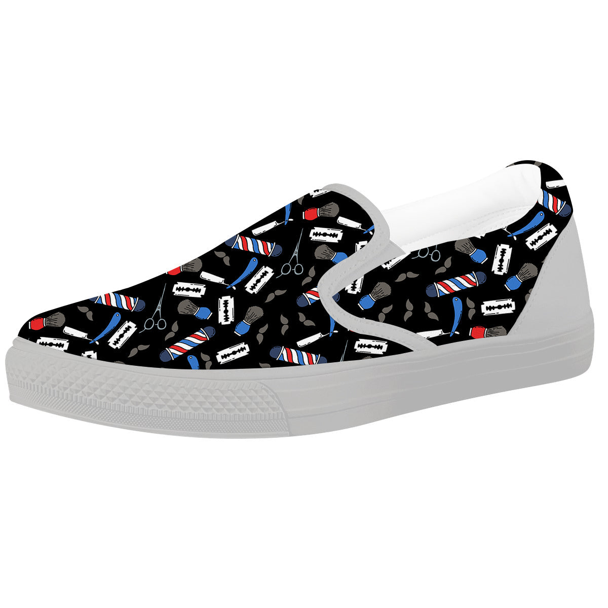 Barber Equipment Print Pattern White Slip On Shoes-grizzshop