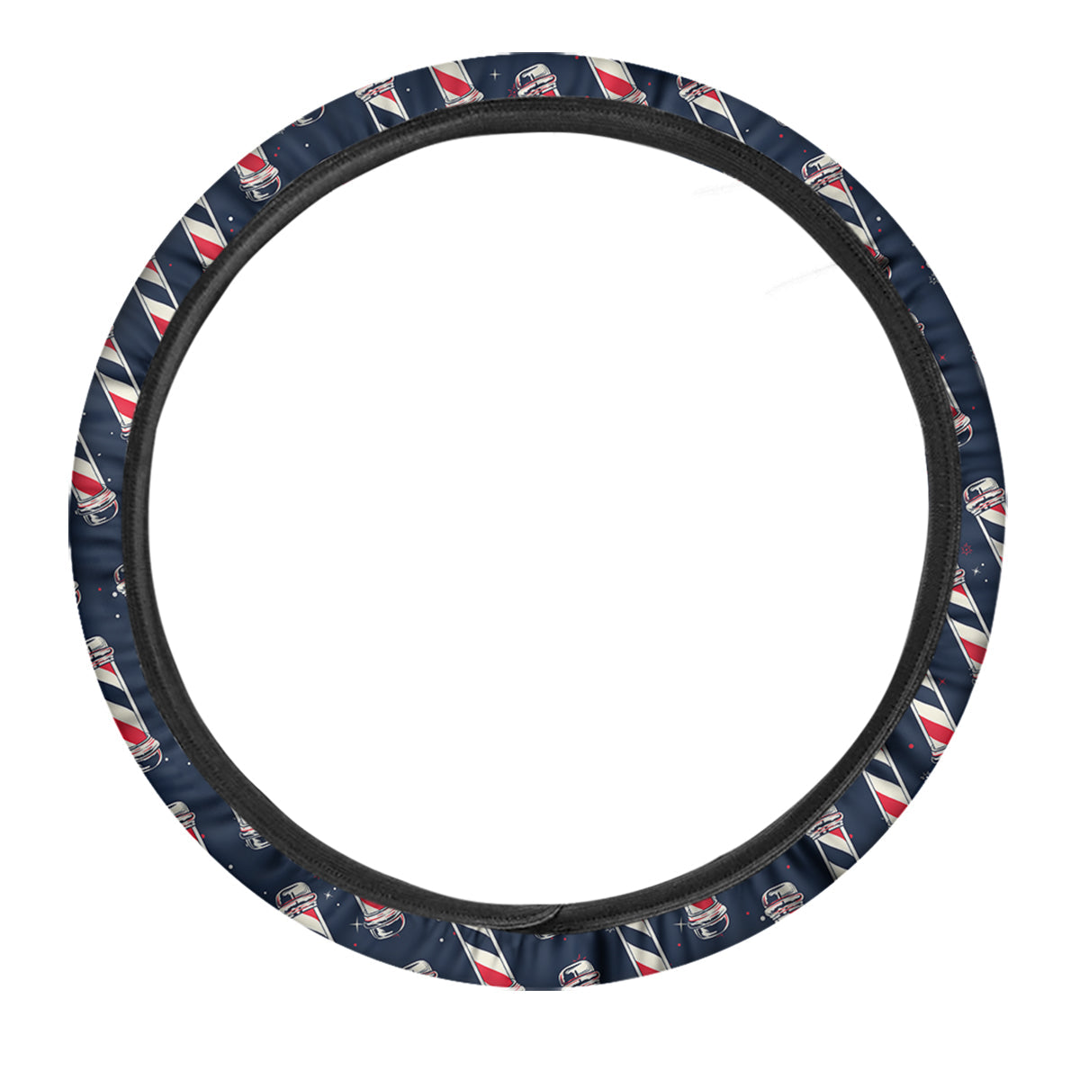Barber Pole Print Pattern Car Steering Wheel Cover-grizzshop