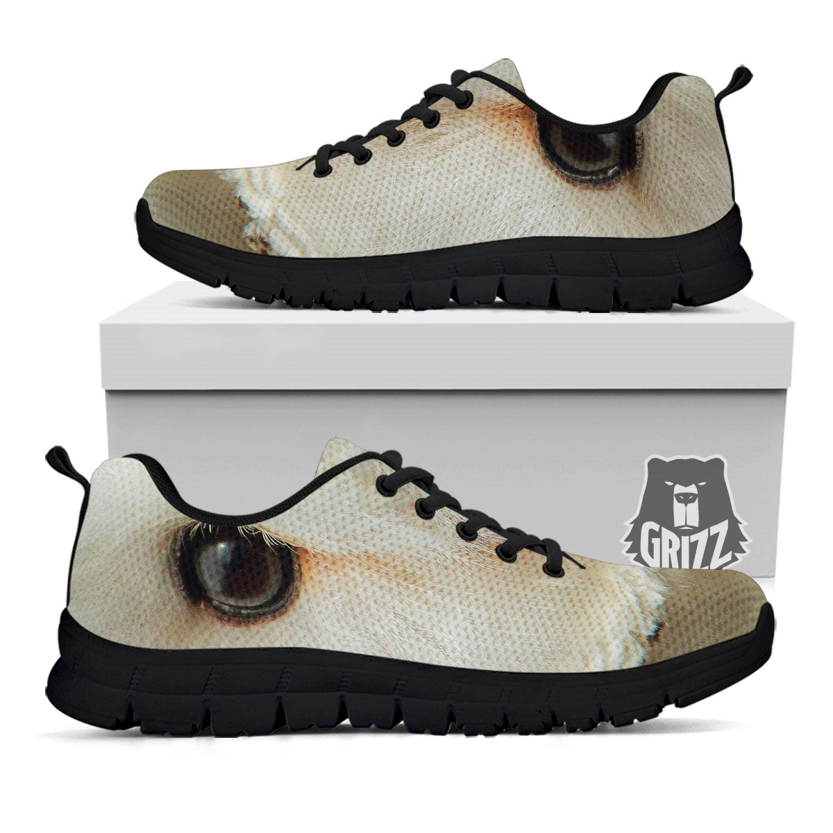 Barn Owl Print Black Sneaker-grizzshop